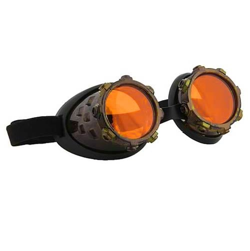 Steampunk CyberSteam Gold/Orange Goggles